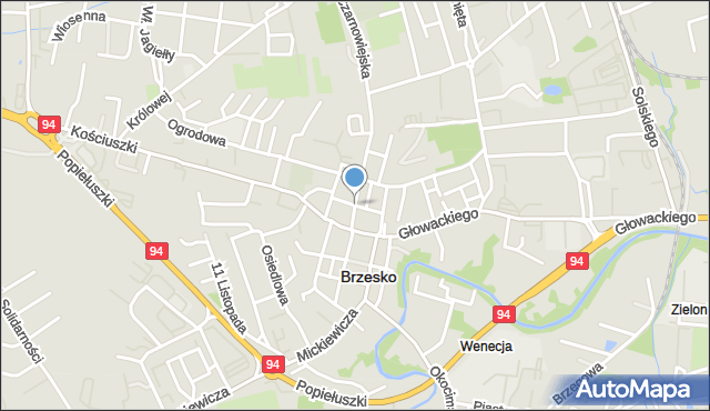 Brzesko, Króla Jana III Sobieskiego, mapa Brzesko