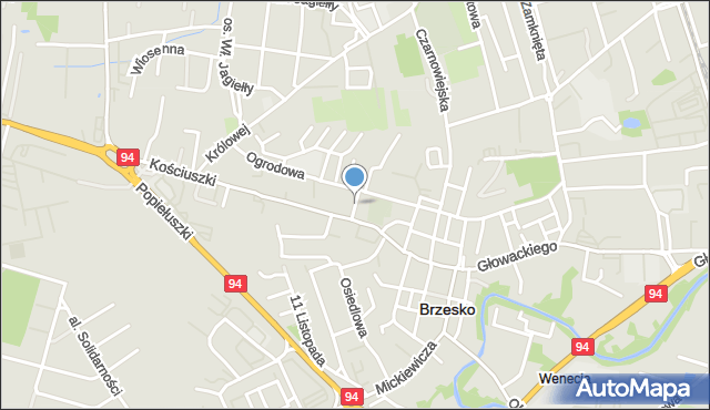 Brzesko, Króla Władysława Jagiełły, mapa Brzesko