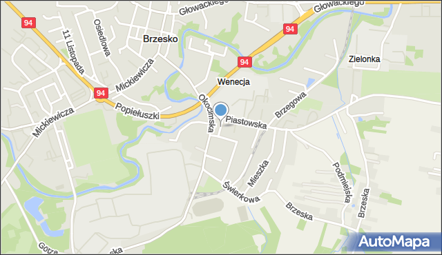 Brzesko, Króla Władysława Łokietka, mapa Brzesko