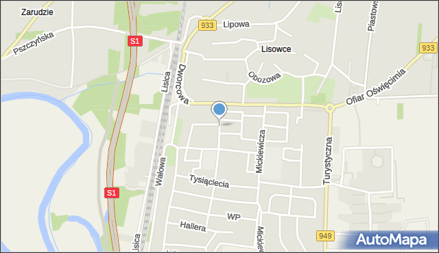 Brzeszcze, Króla Władysława Łokietka, mapa Brzeszcze