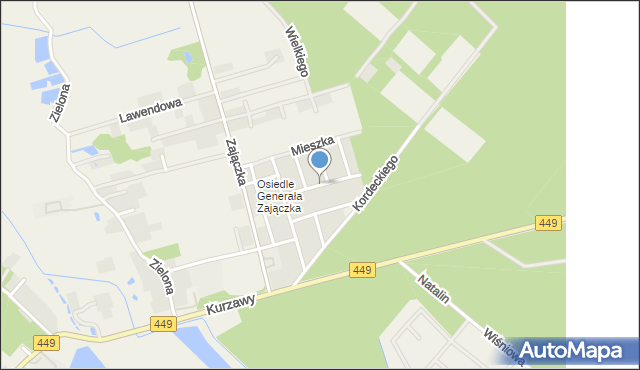 Brzeziny powiat kaliski, Króla Jana III Sobieskiego, mapa Brzeziny powiat kaliski