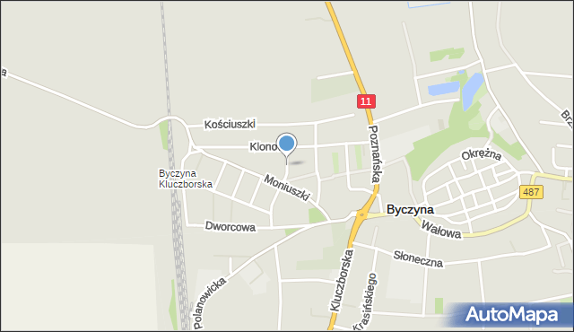 Byczyna powiat kluczborski, Króla Bolesława Chrobrego, mapa Byczyna powiat kluczborski