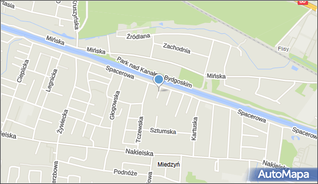 Bydgoszcz, Krośnieńska, mapa Bydgoszczy