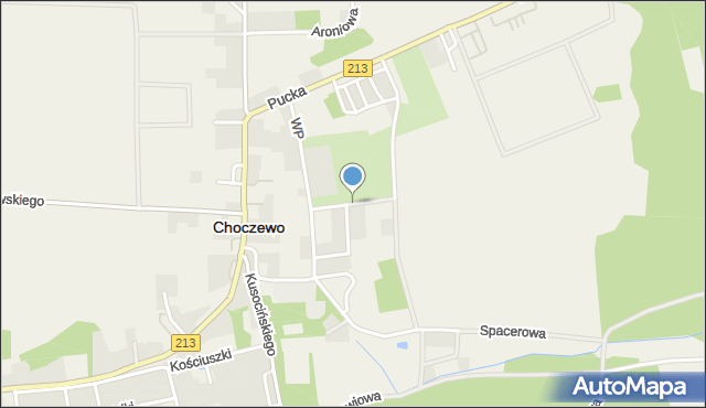 Choczewo, Krótka, mapa Choczewo