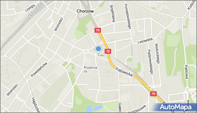 Chorzów, Krasickiego Ignacego, bp., mapa Chorzów