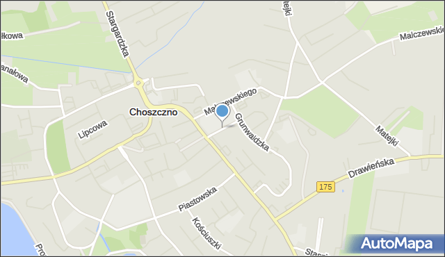 Choszczno, Krótka, mapa Choszczno