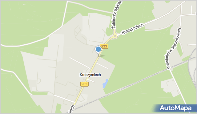 Chrzanów, Kroczymiech, mapa Chrzanów