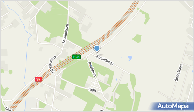 Chwaszczyno, Krasickiego Ignacego, bp., mapa Chwaszczyno