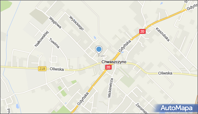 Chwaszczyno, Krótka, mapa Chwaszczyno
