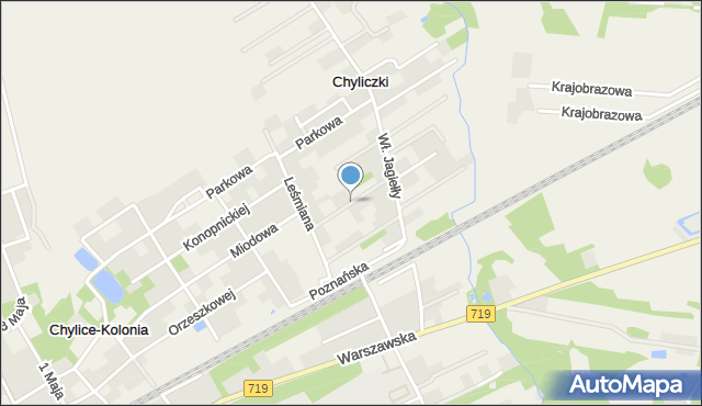 Chylice gmina Jaktorów, Króla Bolesława Chrobrego, mapa Chylice gmina Jaktorów