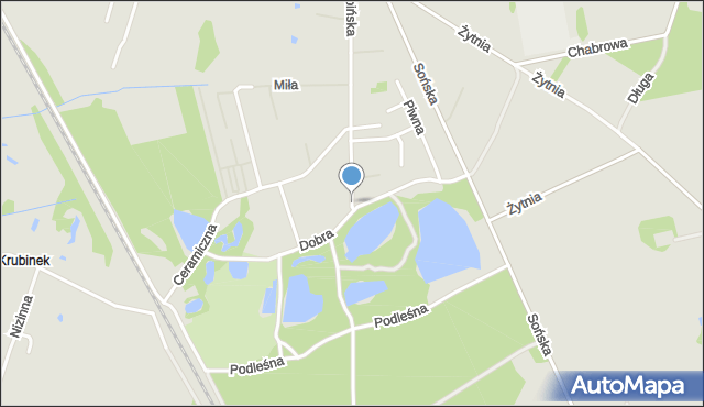 Ciechanów, Krubińska, mapa Ciechanów
