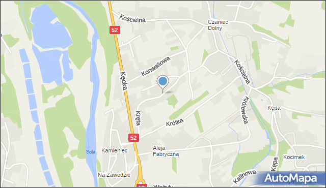 Czaniec, Kręta, mapa Czaniec