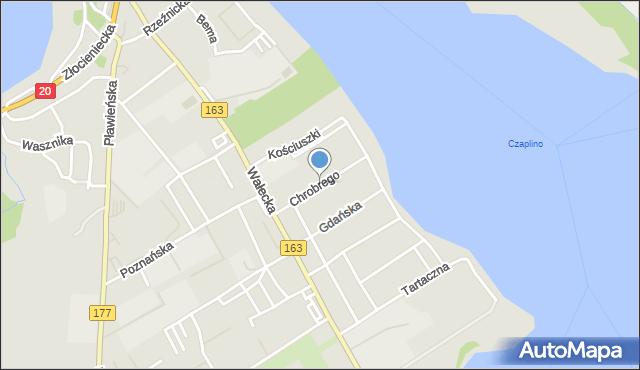 Czaplinek powiat drawski, Króla Bolesława Chrobrego, mapa Czaplinek powiat drawski