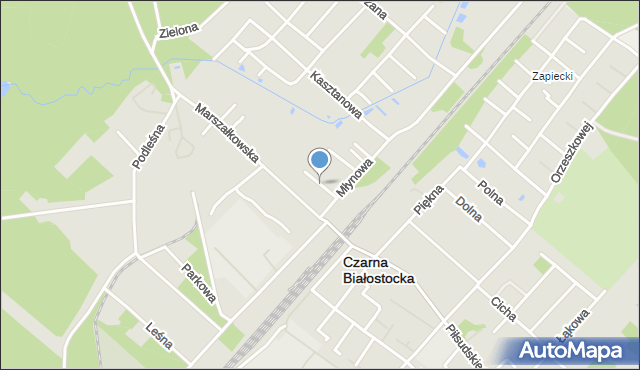 Czarna Białostocka, Krótka, mapa Czarna Białostocka