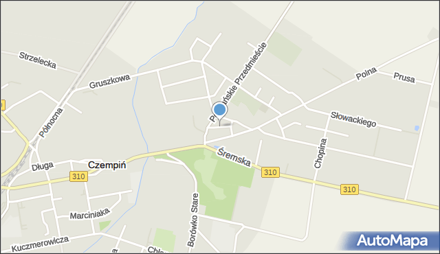 Czempiń, Kręta, mapa Czempiń