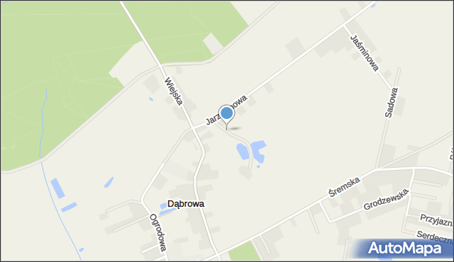 Dąbrowa gmina Śrem, Krótka, mapa Dąbrowa gmina Śrem