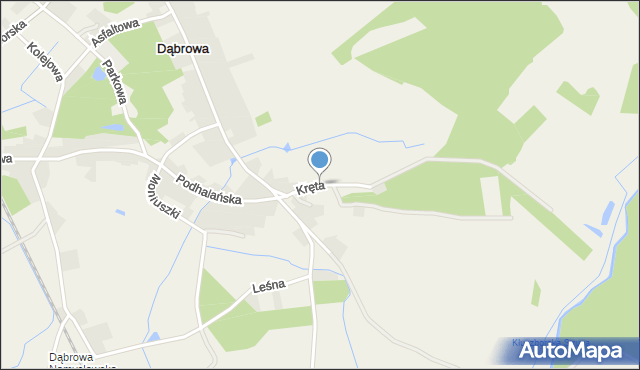 Dąbrowa gmina Świerczów, Kręta, mapa Dąbrowa gmina Świerczów