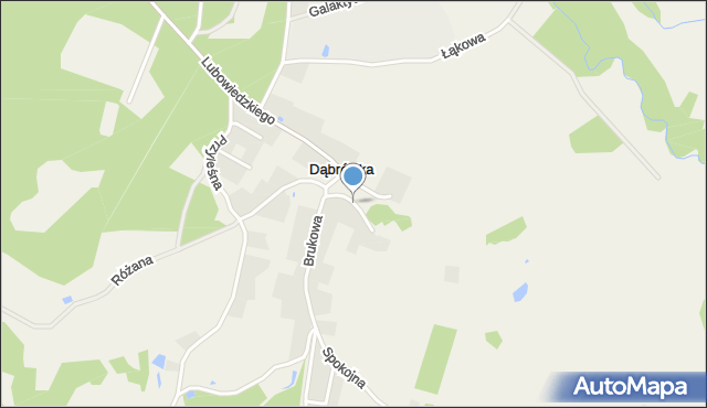 Dąbrówka gmina Luzino, Krótka, mapa Dąbrówka gmina Luzino