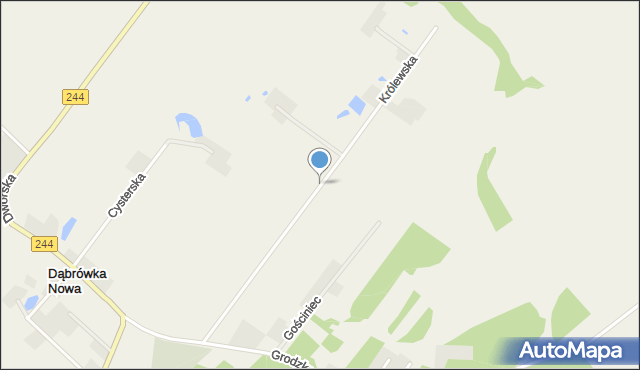 Dąbrówka Nowa gmina Sicienko, Królewska, mapa Dąbrówka Nowa gmina Sicienko