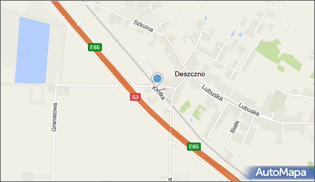 Deszczno, Krótka, mapa Deszczno