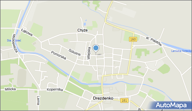 Drezdenko, Krakowska, mapa Drezdenko