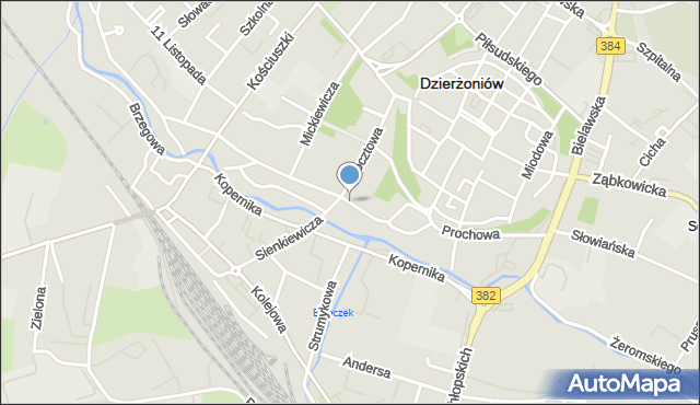 Dzierżoniów, Krasickiego Ignacego, bp., mapa Dzierżoniów