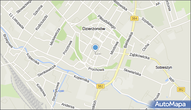 Dzierżoniów, Krótka, mapa Dzierżoniów