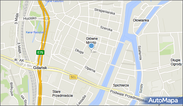 Gdańsk, Kramarska, mapa Gdańska