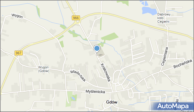 Gdów, Krakowska, mapa Gdów