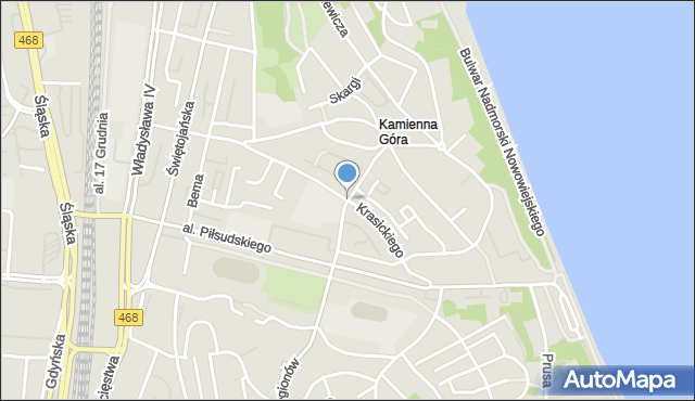 Gdynia, Krasickiego Ignacego, bp., mapa Gdyni