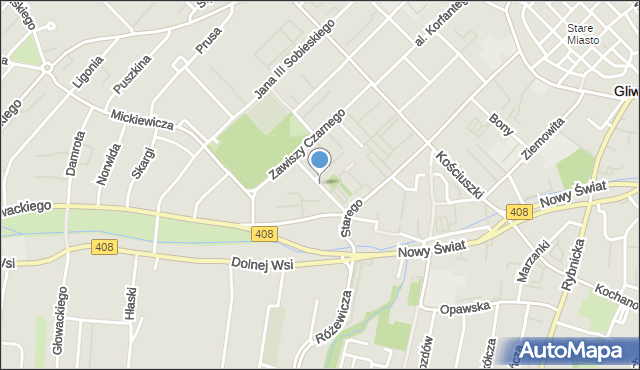 Gliwice, Króla Kazimierza Wielkiego, mapa Gliwic