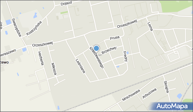 Gniezno, Kraszewskiego Józefa Ignacego, mapa Gniezna