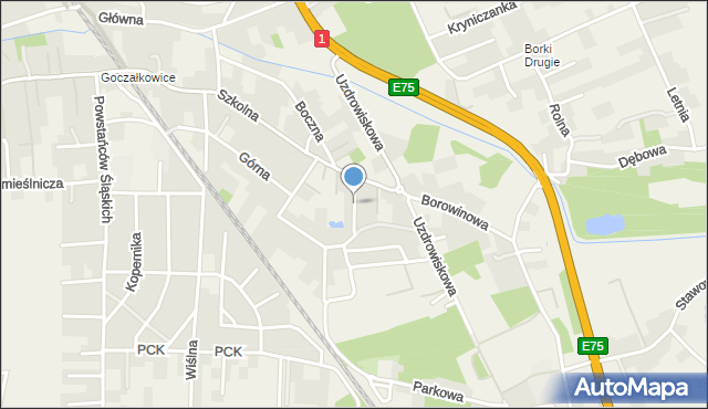 Goczałkowice-Zdrój, Krótka, mapa Goczałkowice-Zdrój