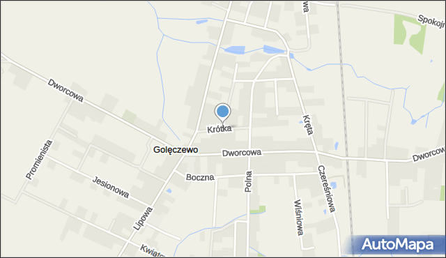Golęczewo, Krótka, mapa Golęczewo