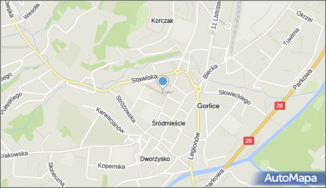Gorlice, Króla Władysława Jagiełły, mapa Gorlic