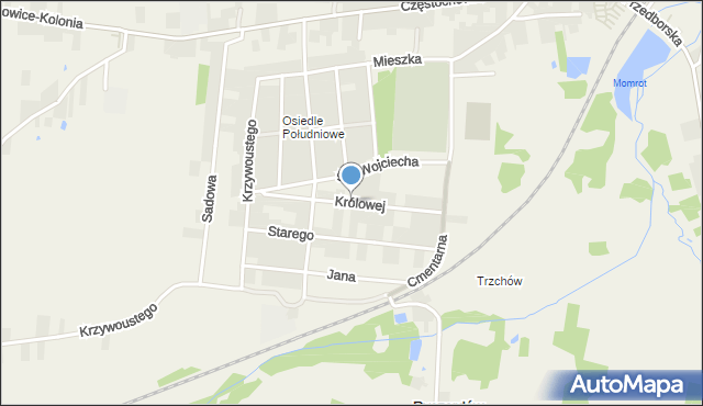 Gorzkowice, Królowej Jadwigi, mapa Gorzkowice