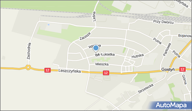 Gostyń, Króla Władysława Łokietka, mapa Gostyń