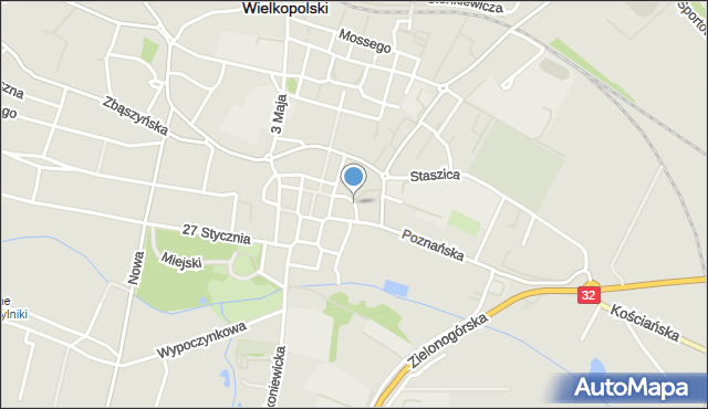 Grodzisk Wielkopolski, Krzywa, mapa Grodzisk Wielkopolski