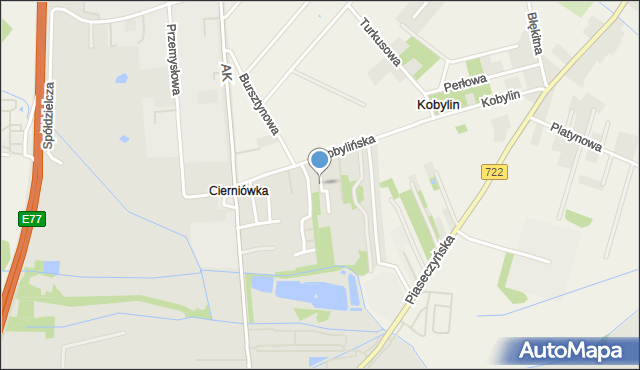 Grójec, Królowej Jadwigi, mapa Grójec