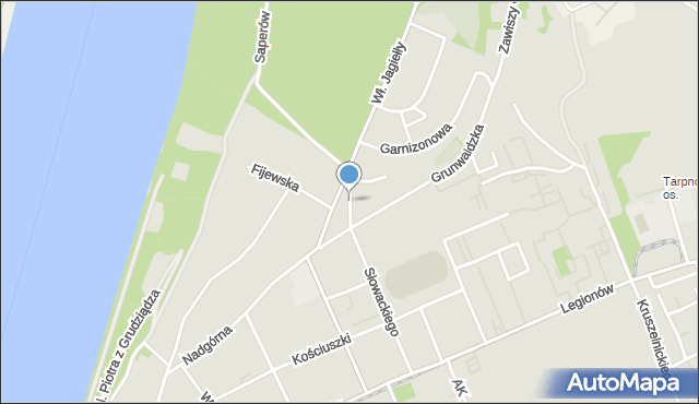 Grudziądz, Króla Władysława Łokietka, mapa Grudziądza