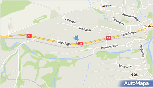 Grybów, Króla Kazimierza Wielkiego, mapa Grybów