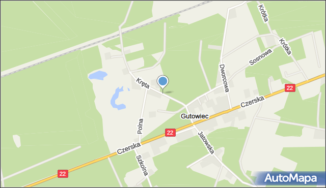 Gutowiec, Kręta, mapa Gutowiec