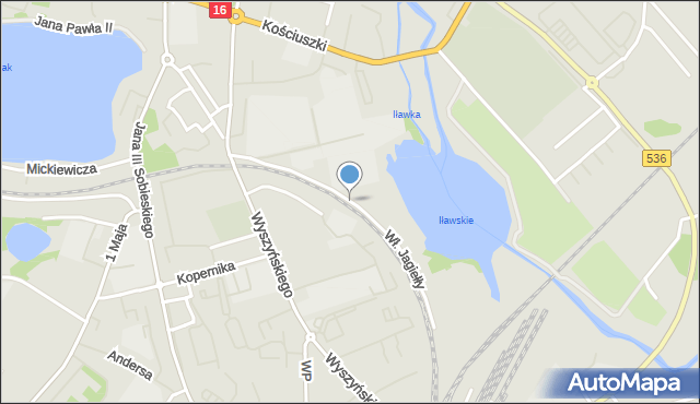 Iława, Króla Władysława Jagiełły, mapa Iława