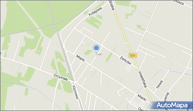 Imielin, Krótka, mapa Imielin