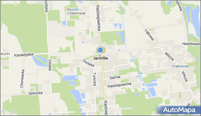 Janinów gmina Brzeg, Królowej Jadwigi, mapa Janinów gmina Brzeg