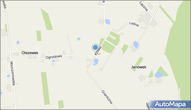 Janówek gmina Mszczonów, Krótka, mapa Janówek gmina Mszczonów