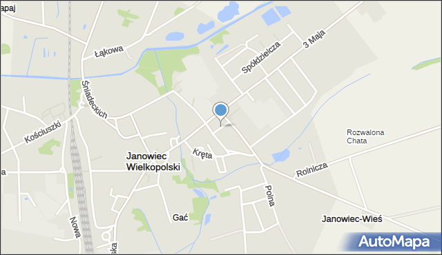 Janowiec Wielkopolski, Krótka, mapa Janowiec Wielkopolski