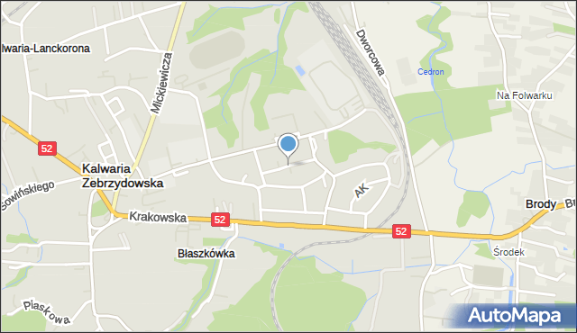 Kalwaria Zebrzydowska, Króla Jana III Sobieskiego, mapa Kalwaria Zebrzydowska