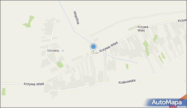 Kamień powiat rzeszowski, Krzywa Wieś, mapa Kamień powiat rzeszowski