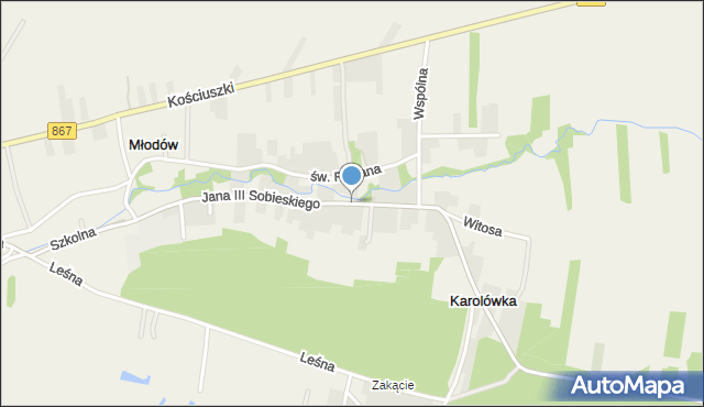 Karolówka gmina Lubaczów, Króla Jana III Sobieskiego, mapa Karolówka gmina Lubaczów